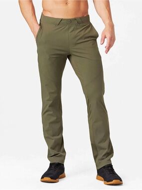 Hylete Men's Ion Pant 32 Olive Green Gym Everyday Wear Athletic Cut